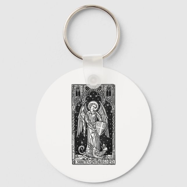 Chaveiro São Miguel Arcanjo Derrotando Satanás Cristo (Frente)