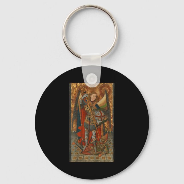 Chaveiro São Miguel Arcanjo Derrotando Satanás Cristo (Frente)