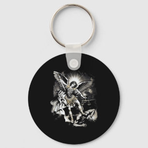 Chaveiro São Miguel Derrotando Satanás Arcanjo Guerreiro