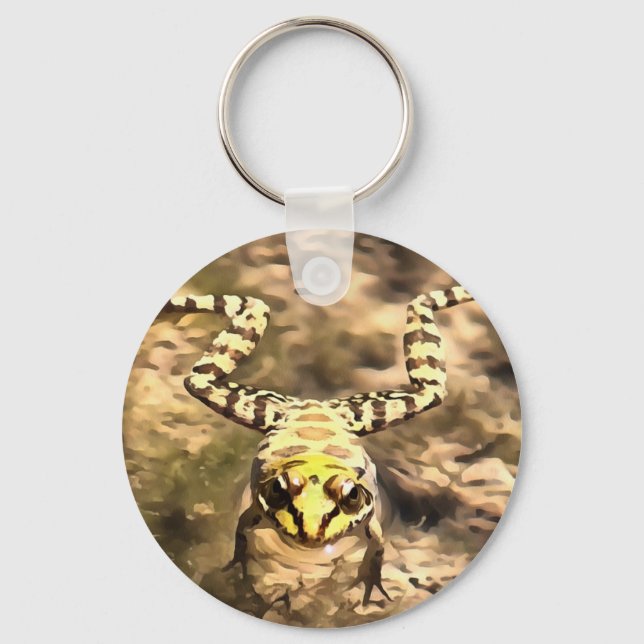 Chaveiro Sapo De Nado Imerso Em Pincel De Água Fluvial Limp (Frente)