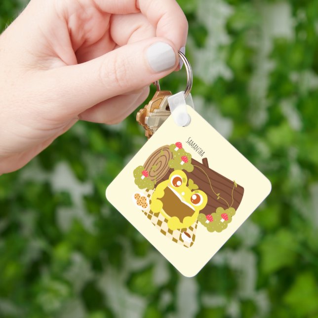 Chaveiro Sapo De Picnic Lendo Um Livro (Mão)