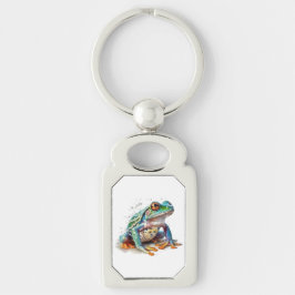 Chaveiro Sapo em Aquarela com Tons Preciosos
