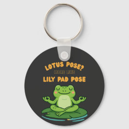 Chaveiro Sapo Engraçado Yoga Cartoon Lotus Lily Pad Design