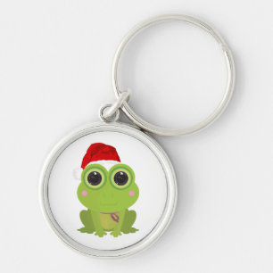 Chaveiro Sapo Festivo de Natal Chapéu de Papai Noel Fofo Ka