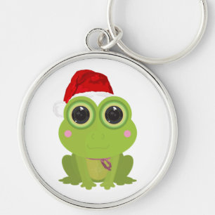 Chaveiro Sapo Festivo de Natal Chapéu de Papai Noel Fofo Ka