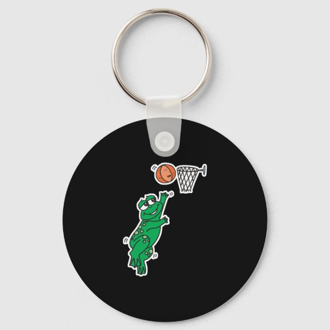 Chaveiro sapo fofo jogando basquete (Frente)