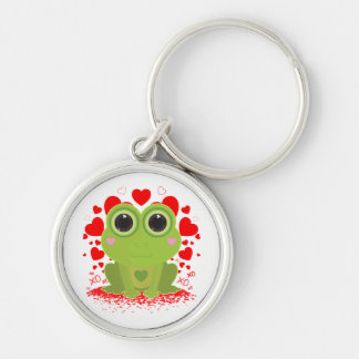 Chaveiro Sapo Kawaii Fofo Corações XOXO Amor Animal