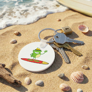 Chaveiro Sapo Surfista Usando Óculos de Sol