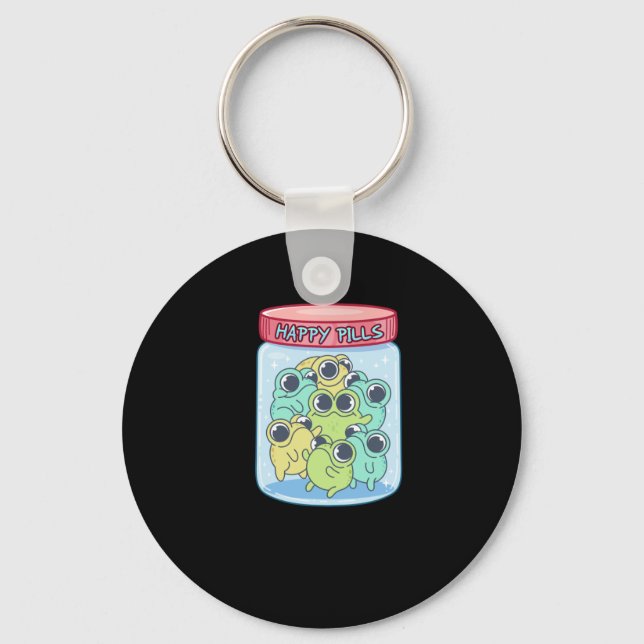 Chaveiro Sapos Happy Pills Sticker (Frente)