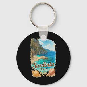 Chaveiro Sardenha Itália Aquarela Praia Viagem Lembrança