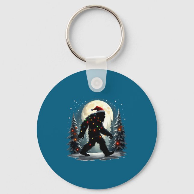Chaveiro Sasquatch 67 Santa Bigfoot Christmas Tree Funny  (Frente)