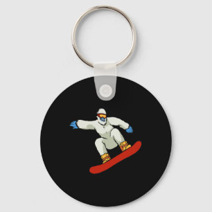 Chaveiro Sasquatch Skiing Snow Mountain F, Snowboard de Pé