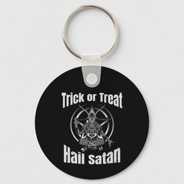 Chaveiro Satã de granizo Pentagram Goat Halloween (Frente)