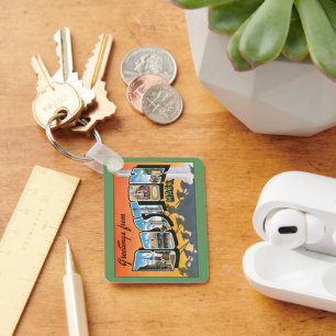 Chaveiro Saudações de Viagem Antigas de Boston Massachusett