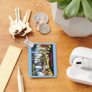 Chaveiro Saudações de Viagem Antigas de Hollywood Califórni