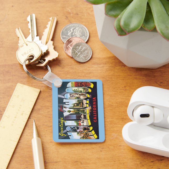 Chaveiro Saudações viagens vintage da Hollywood California (Mesa)