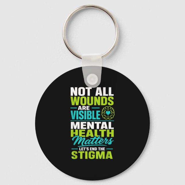 Chaveiro Saúde mental autocuidado acaba com o estigma  (Frente)