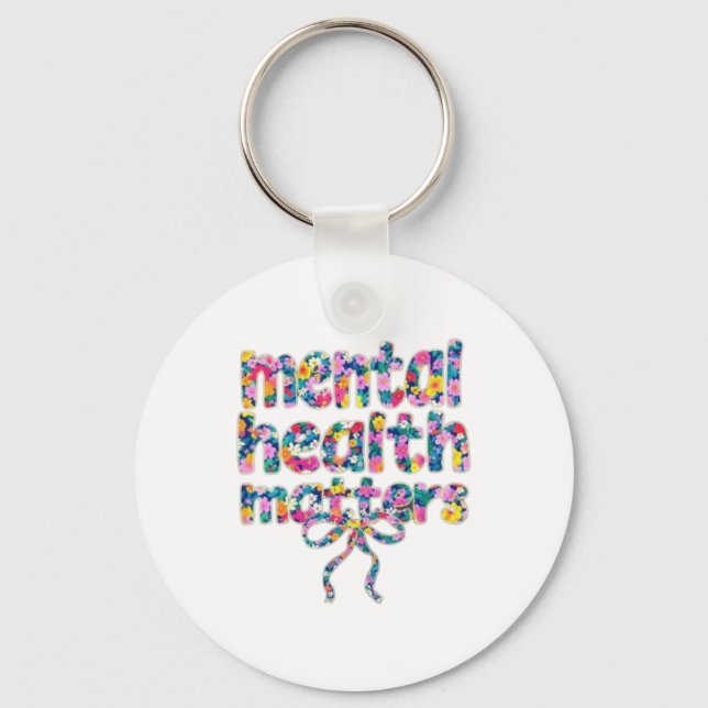 Chaveiro 🌸 Saúde Mental Importa Design Floral (Frente)