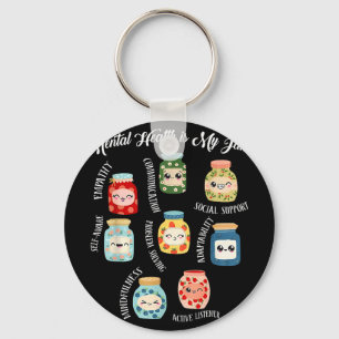 Chaveiro Saúde mental Kawaii é orientador escolar Kawaii