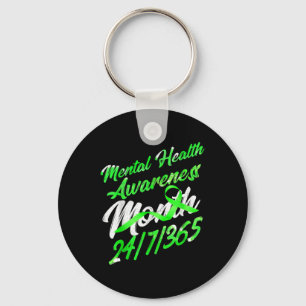 Chaveiro Saúde Mental S Consciência Mês Camisa Fita Verde