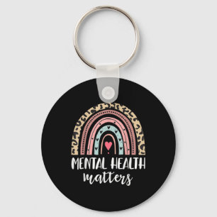 Chaveiro Saúde Mental Sensibilização Leopardo Rainbow Women