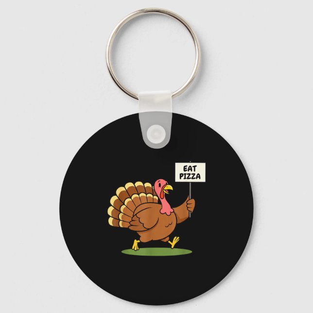Chaveiro Save A Turkey, Eat Zza Funny Thanksgiving Design F (Frente)
