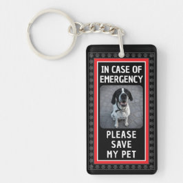Chaveiro SAVE MY PET Safety Alert Custom Photo Modern 