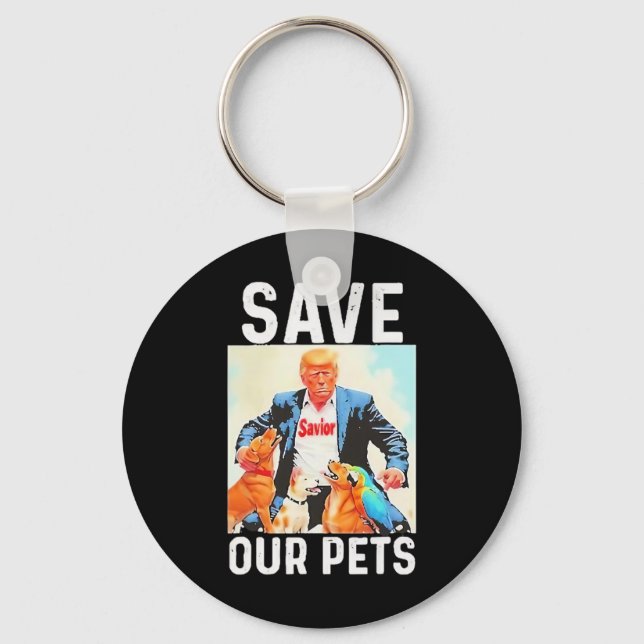 Chaveiro Save Our Pets Trump Funny  (Frente)