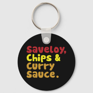 Chaveiro Saveloy, Chips e Molho Curry.