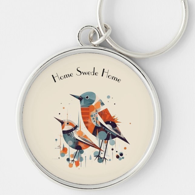 Chaveiro Scandi Aviary Duet, personalizado (Frente)