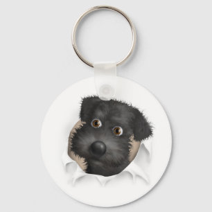 Chaveiro Schnoodle (preto) que rebenta para fora