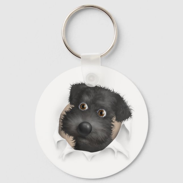 Chaveiro Schnoodle (Preto) Saindo (Frente)