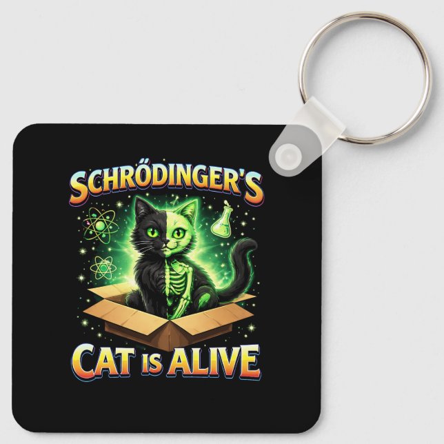 Chaveiro Schrödinger’s Curious Cat (Verso)
