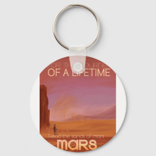 Chaveiro Science Fiction Vintage Mars Vacation Illustration