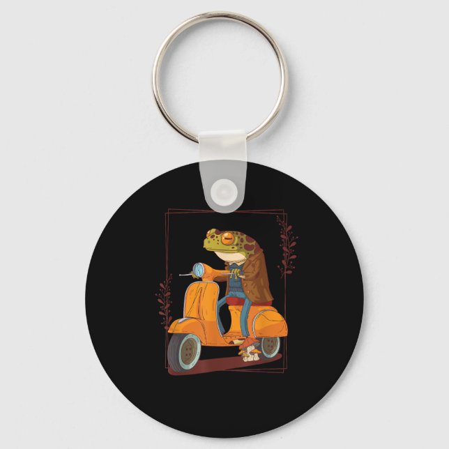 Chaveiro Scooter de Rã Cogumelo Academia Goblincore (Frente)