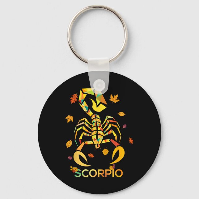 Chaveiro Scorpio Zodiac Fall Scorpion Aniversário (Frente)