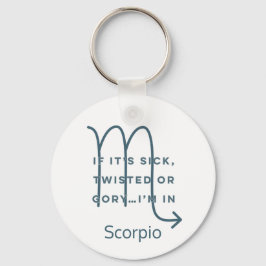 Chaveiro Scorpio Zodiac Sinal Diário Cotação Texto Azul Ani