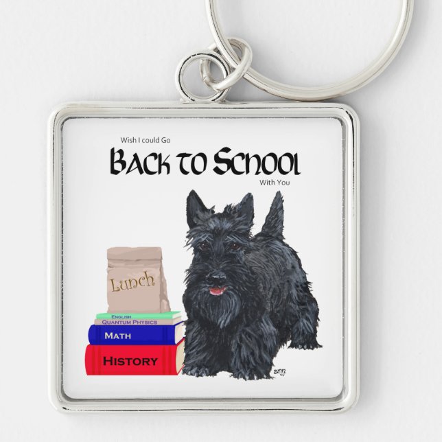 Chaveiro Scottie Jovial de Volta à Escola (Frente)