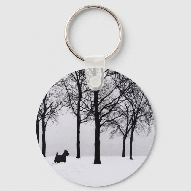 Chaveiro Scottie nas Florestas Nevadas (Frente)