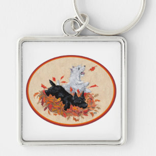 Chaveiro Scottie & Westie Folhas Caídas