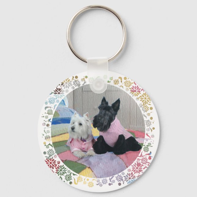 Chaveiro Scottie & Westie Girls Night (Frente)