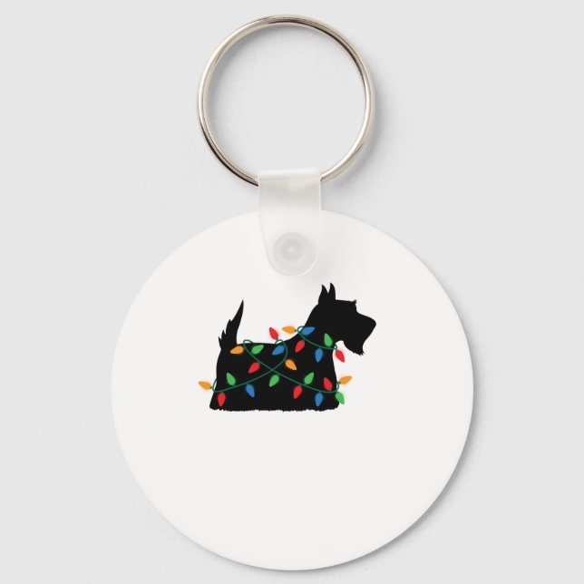 Chaveiro Scottish Terrier Scottie Dog Christmas Lights Gift (Frente)