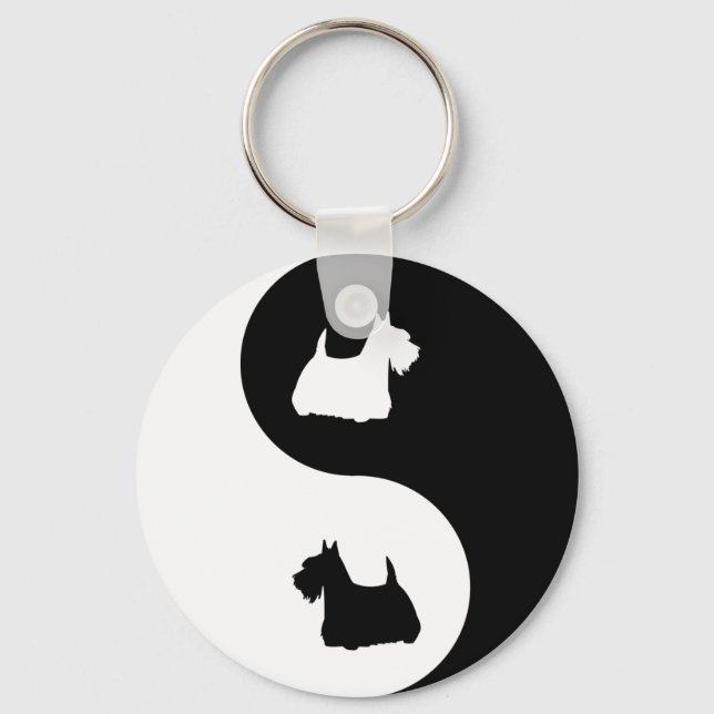 Chaveiro Scottish Terrier Yin Yang (Frente)