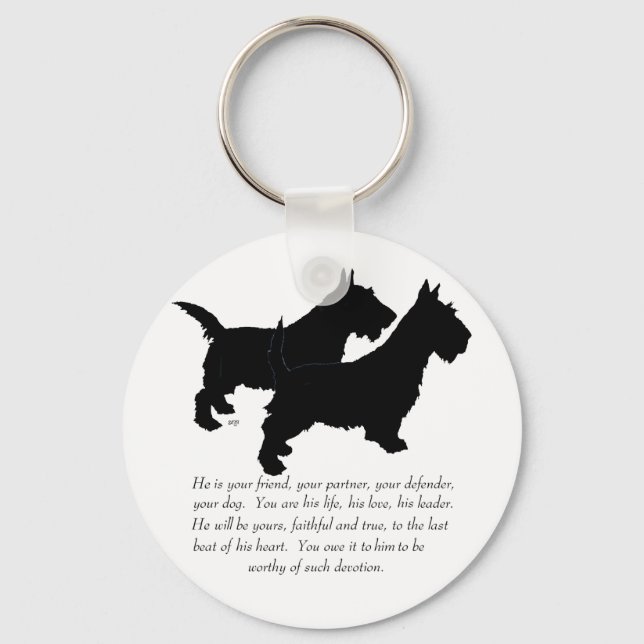Chaveiro Scottish Terriers Keepsasakr - Cães MALE (Frente)