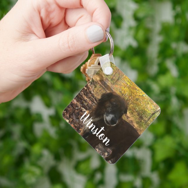 Chaveiro Script branco personalizado de fotos (Mão)