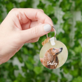 Chaveiro Script de Foto e Nome de Cachorro Personalizado