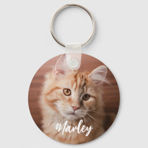 Chaveiro Script de Foto e Nome de Gato Personalizado