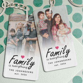 Chaveiro Script Family is Everything 2 Sided Custom Photo