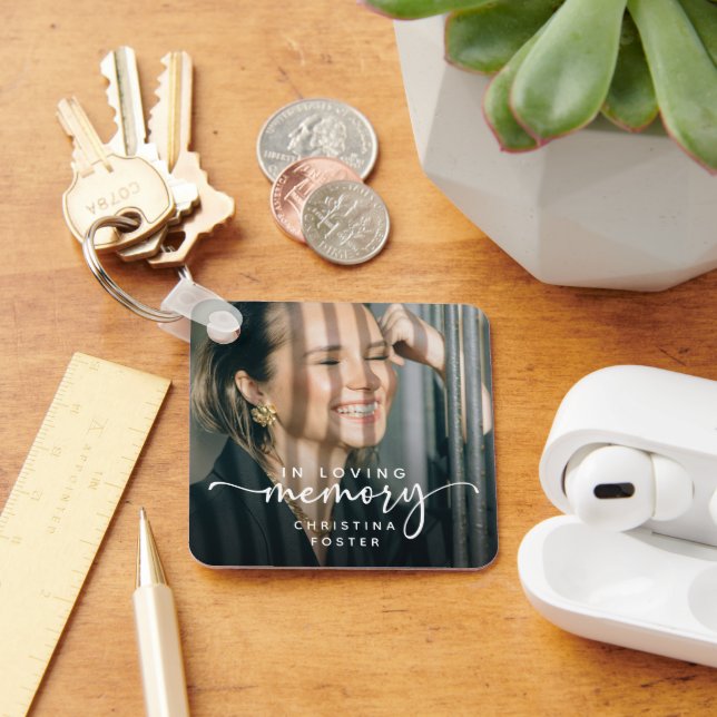 Chaveiro Script In Loving Memory Photo Memorial (Mesa)