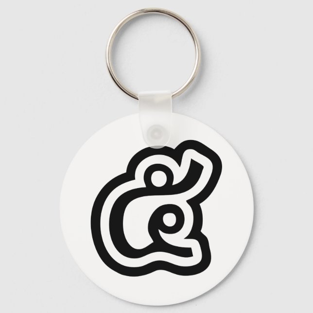 Chaveiro Script Tailandês Número 5 / Cinco / ๕ (Haa/Ha) (Frente)